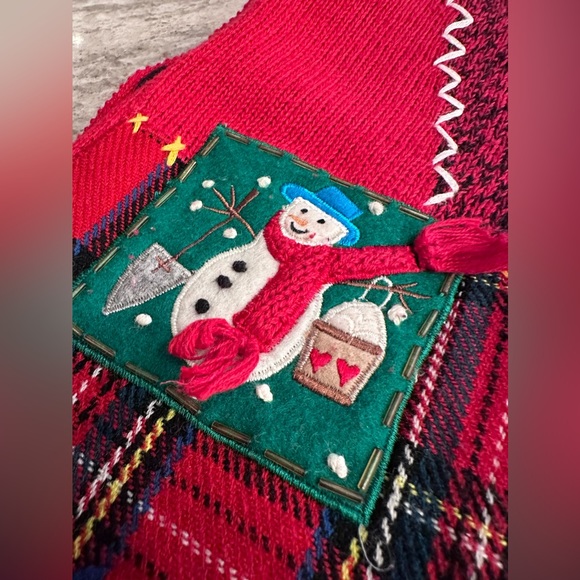 Vintage Christmas Icons Patchwork cute/Ugly Christmas Cardigan Sweater S… - Picture 7 of 16